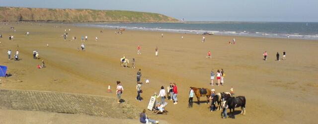 Filey beach looking towards the Brigg