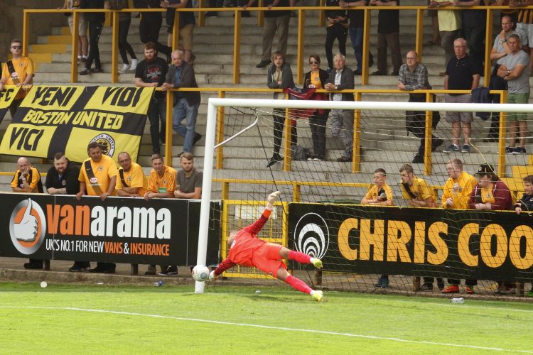 Penalty save by George Willis