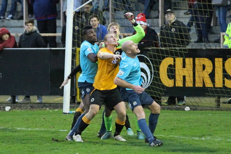 Heinrich Ravas uses his fist