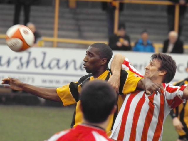 Danny Davidson holds off his marker