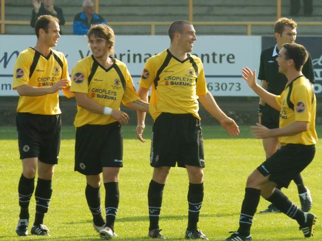 Froggatt celebrates scoring the first goal