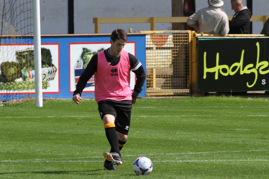 Marc Newsham joins-in pre-match warm-up