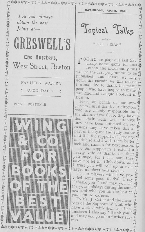 Programme Page 2 - 1935/6