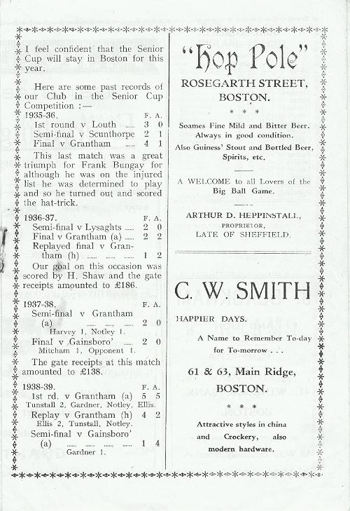 Programme Page 3 - 1945/6