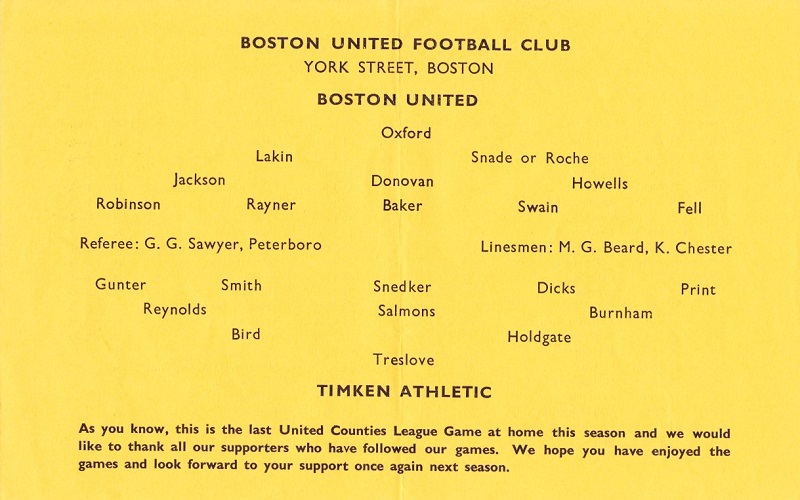 Programme Page 1 - 1965/6