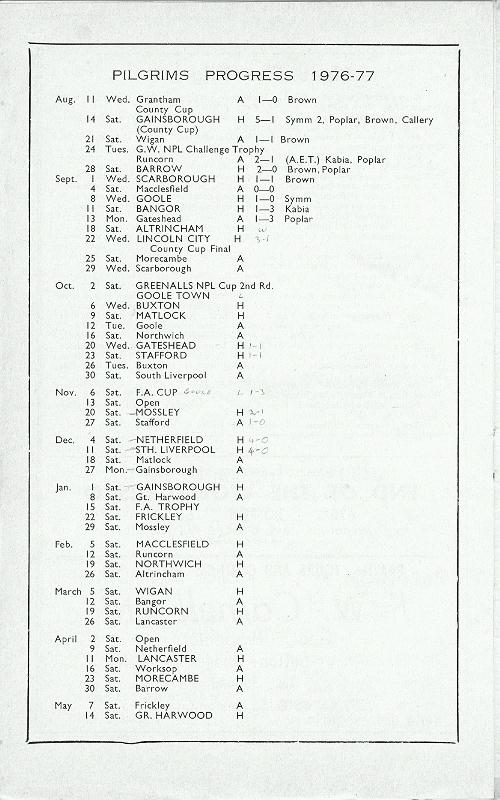 Programme Page 14 - 1976/7