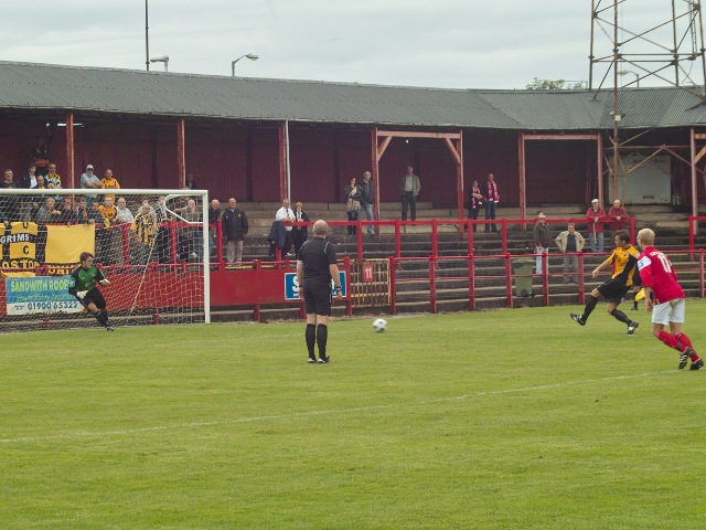 Holsgrove scores from the spot